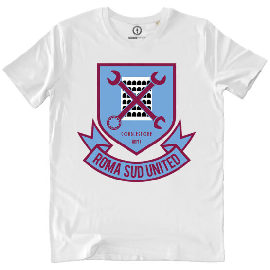 T-SHIRT UOMO BIANCA - COBBLESTONE ARMY - ROMA SUD UNITED