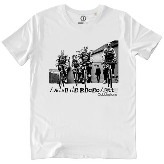 T-SHIRT UOMO BIANCA - COBBLESTONE ARMY - LADRI DI BICICLETTE