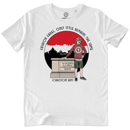 T-SHIRT UOMO BIANCA - COBBLESTONE ARMY - CIELO ROSSO