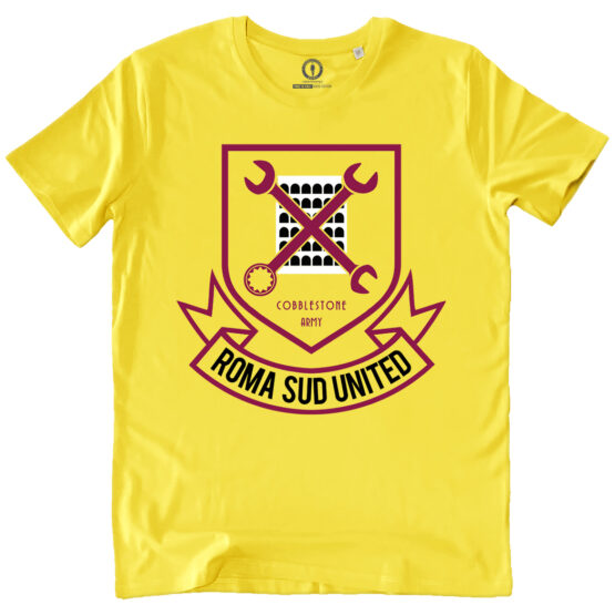 T-SHIRT UOMO GIALLA - COBBLESTONE ARMY - ROMA SUD UNITED GOLDEN