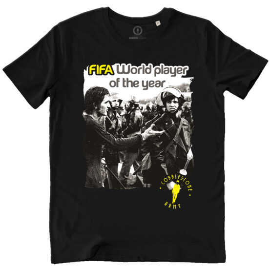 T-SHIRT UOMO NERA - COBBLESTONE ARMY - FIFA WORLD PLAYER OF THE YEAR