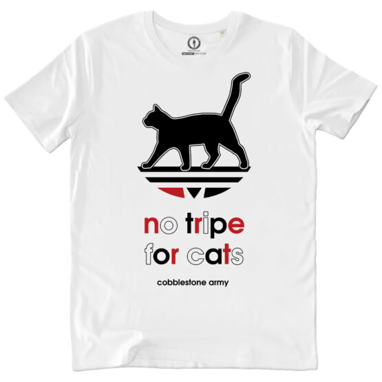 T-SHIRT UOMO - NO TRIPE FOR CATS RED WHITE BLACK - immagine 2