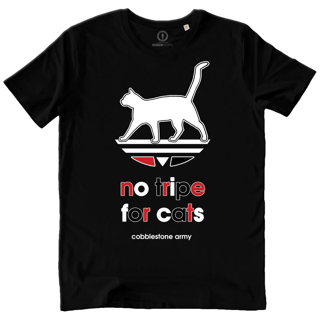 T-SHIRT UOMO - NO TRIPE FOR CATS RED WHITE BLACK nera